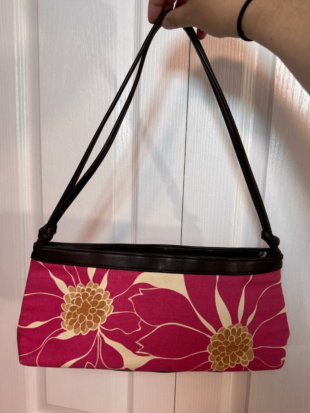 Vintage Victoria’s Secret floral double strap canvas shoulder bag
